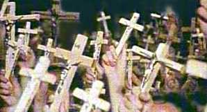 Christliche Botschaft: Der Heiland gehört ans Kreuz.