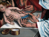 Friedrich Herlin, Beschneidung Jesu (15. Jhd., Bild-Ausschnitt).