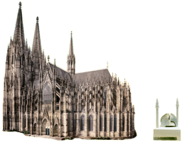 Größenvergleich Dom und Moschee